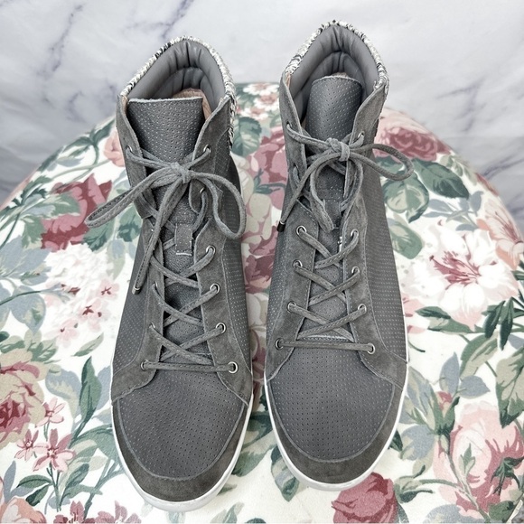 Joie | Devon Perforated Grey Suede High-Top Sneaker | 41 (11) - Picture 3 of 15